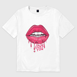 Футболка оверсайз женская Sweet Lips, цвет: белый
