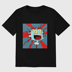 Футболка оверсайз женская Орущая голова, цвет: черный