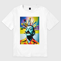 Футболка оверсайз женская Salvador Dali: Portrait, цвет: белый