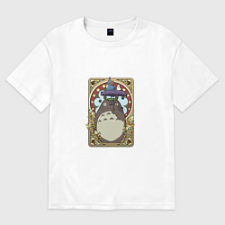 Футболка оверсайз женская Totoro card, цвет: белый