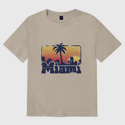 Футболка оверсайз женская Beach of Miami, цвет: миндальный