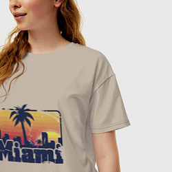 Футболка оверсайз женская Beach of Miami, цвет: миндальный — фото 2