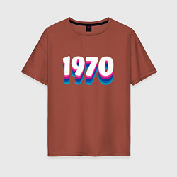 Футболка оверсайз женская Made in 1970 vintage art, цвет: кирпичный
