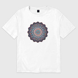 Футболка оверсайз женская Индийская Mandala, цвет: белый