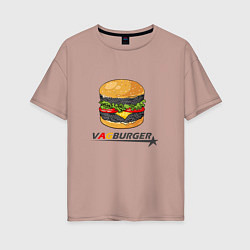 Футболка оверсайз женская VAGburger tyres, цвет: пыльно-розовый