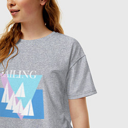 Футболка оверсайз женская Парусный спорт, цвет: меланж — фото 2