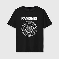 Футболка оверсайз женская Ramones Blitzkrieg Bop, цвет: черный
