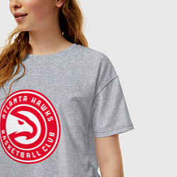 Футболка оверсайз женская Atlanta hawks basketball, цвет: меланж — фото 2