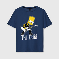 Футболка оверсайз женская The Cure Барт Симпсон рокер, цвет: тёмно-синий