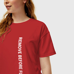 Футболка оверсайз женская Remove before flight, цвет: красный — фото 2
