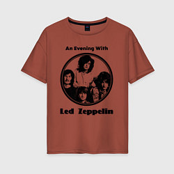 Футболка оверсайз женская Led Zeppelin retro, цвет: кирпичный