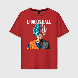 Футболка оверсайз женская Dragon ball Гоку, цвет: красный