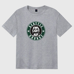 Футболка оверсайз женская Seattle grunge Nirvana Kurt, цвет: меланж