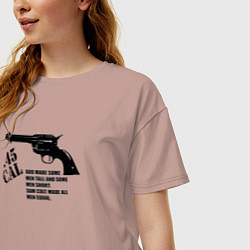 Футболка оверсайз женская Револьвер Кольта, цвет: пыльно-розовый — фото 2