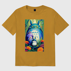 Футболка оверсайз женская My neighbor Totoro - neural network - art, цвет: горчичный