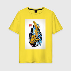 Футболка оверсайз женская Рыба акварелью, цвет: желтый