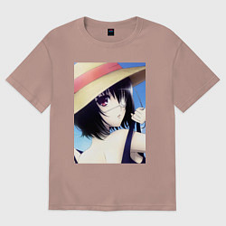 Футболка оверсайз женская Мисаки Мэй иная, цвет: пыльно-розовый