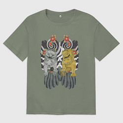 Футболка оверсайз женская Львиная защита, цвет: авокадо