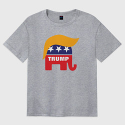Футболка оверсайз женская Trump elephant, цвет: меланж
