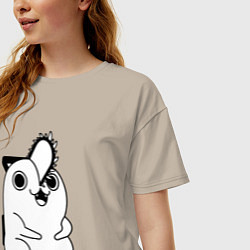 Футболка оверсайз женская Милый Почита бензопила, цвет: миндальный — фото 2