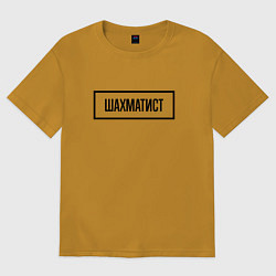 Женская футболка оверсайз Шахматист табличка