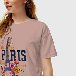 Футболка оверсайз женская Salut Paris, цвет: пыльно-розовый — фото 2