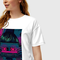 Футболка оверсайз женская Музыкальная девушка, цвет: белый — фото 2