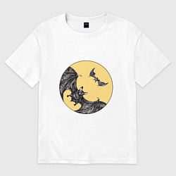 Футболка оверсайз женская Мыша летучая, цвет: белый