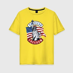 Футболка оверсайз женская American freedom, цвет: желтый