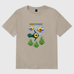 Футболка оверсайз женская Subnautica, цвет: миндальный