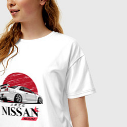 Футболка оверсайз женская Nissan Skyline japan, цвет: белый — фото 2