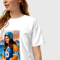 Футболка оверсайз женская Мона Лиза - крайний нападающий, цвет: белый — фото 2