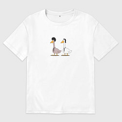 Футболка оверсайз женская Криминальные гуси, цвет: белый