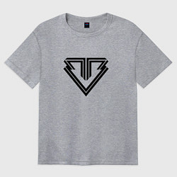 Футболка оверсайз женская Big bang логотип, цвет: меланж