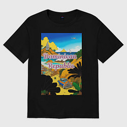 Футболка оверсайз женская Доминиканская Республика, цвет: черный