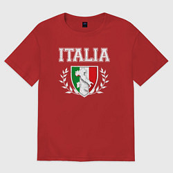 Футболка оверсайз женская Italy map, цвет: красный