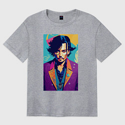 Футболка оверсайз женская Johnny Depp - celebrity, цвет: меланж