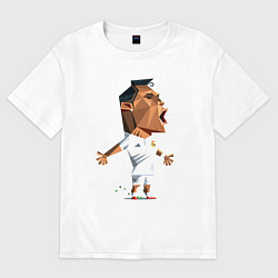 Футболка оверсайз женская Ronaldo scream, цвет: белый