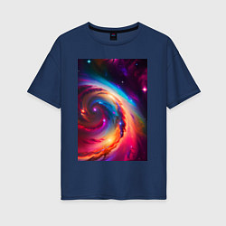 Футболка оверсайз женская Космическая галактика, цвет: тёмно-синий