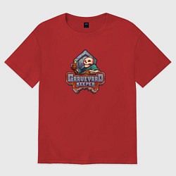 Футболка оверсайз женская Graveyard Keeper логотип игры, цвет: красный
