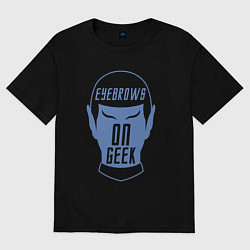 Футболка оверсайз женская Eyebrows on geek, цвет: черный