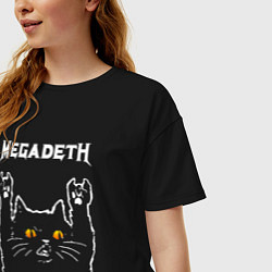 Футболка оверсайз женская Megadeth rock cat, цвет: черный — фото 2