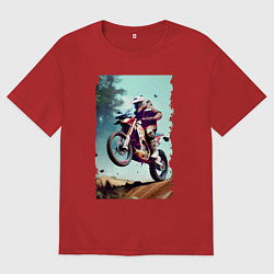 Женская футболка оверсайз Мотокросс - экстрим