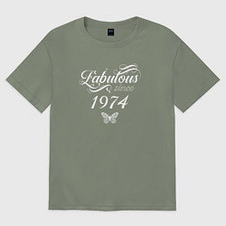 Футболка оверсайз женская Fabulous since 1974, цвет: авокадо