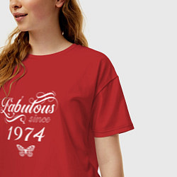 Футболка оверсайз женская Fabulous since 1974, цвет: красный — фото 2