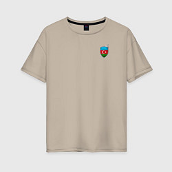 Футболка оверсайз женская Azerbaijan, цвет: миндальный