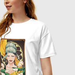 Футболка оверсайз женская The Buddha Tarot Card, цвет: белый — фото 2