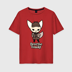 Футболка оверсайз женская Detective Fenneko, цвет: красный