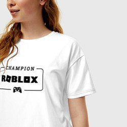 Футболка оверсайз женская Roblox gaming champion: рамка с лого и джойстиком, цвет: белый — фото 2