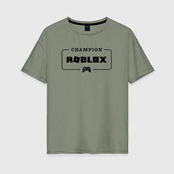 Футболка оверсайз женская Roblox gaming champion: рамка с лого и джойстиком, цвет: авокадо